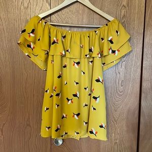 Xhilaratiom Off the Shoulder Open Back Top